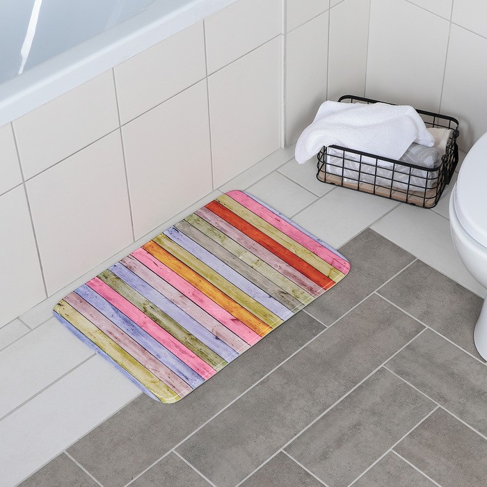 Коврик для ванной и туалета Доляна «Цветное дерево», 40×60 см