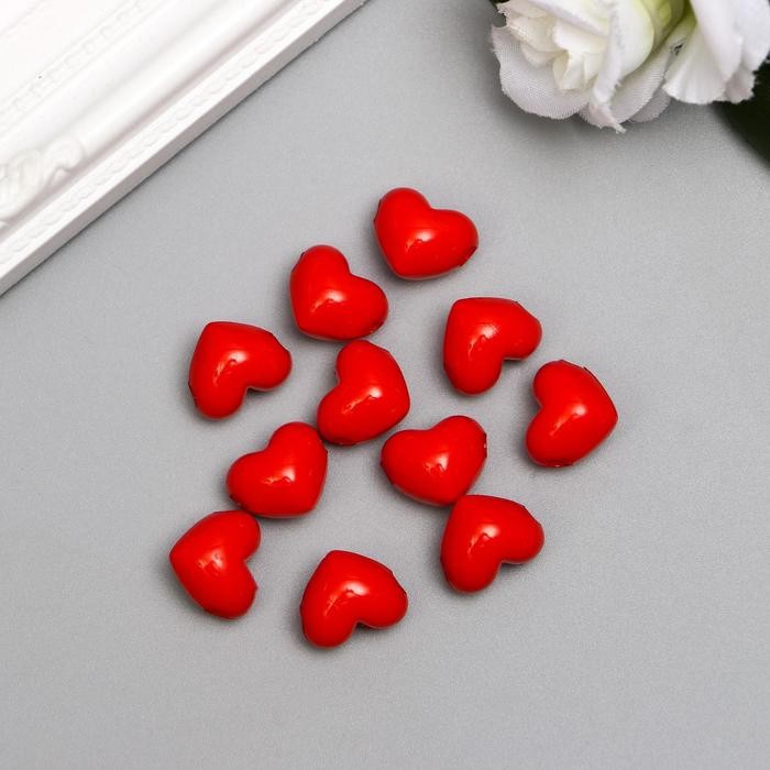 Набор бусин для творчества пластик "Алые сердца" 16 гр 1,5х1,5 см