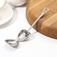 Ситечко для чая Доляна «Сердце», 14,5×4 см, нержавеющая сталь, цвет серебристый