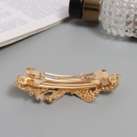 Заколка-автомат для волос "Сильва блеск" бант веточки, 8 см, золото