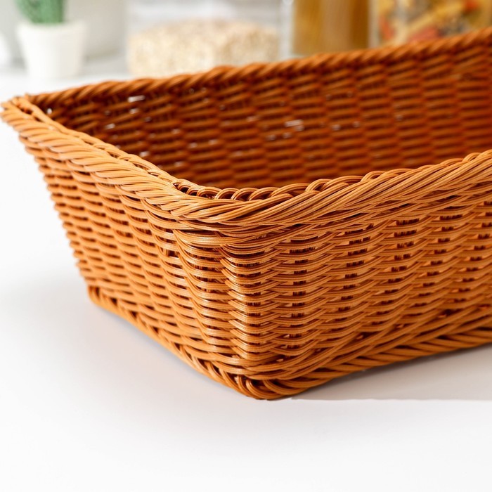 Корзина для продуктов Доляна, 40×25×10 см, коричневая