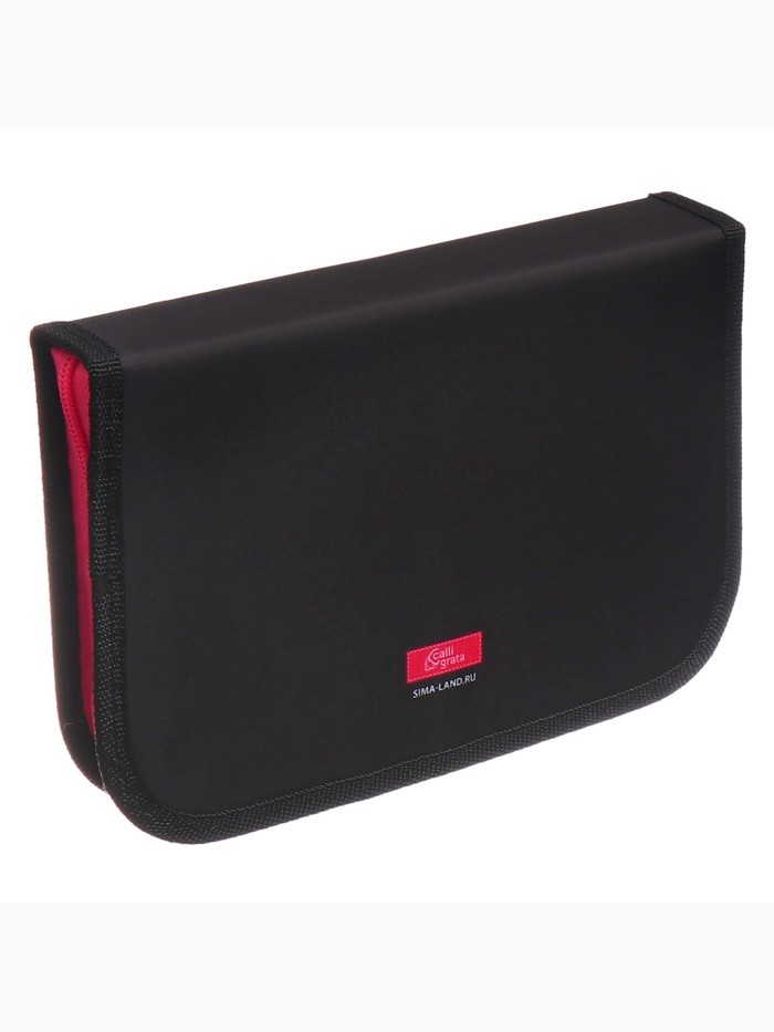 Пенал 1 секция 140 х 210 х 40 мм, откидной карман и косметичка, тканевый, Calligrata TOP Content "Глаза аниме"