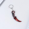 Брелок для ключей деревянный «Керамбит», красный, 3×8 см