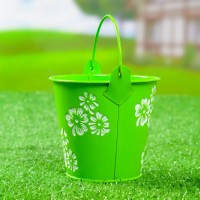 Кашпо "Ведерко Леа" зеленое, 10х10см