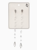 Серьги на леске «Капля росы», белые в серебре