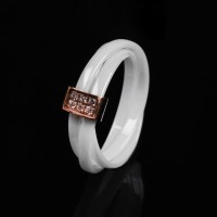 Кольцо керамика «Три нити», цвет белый в золоте, 18 размер