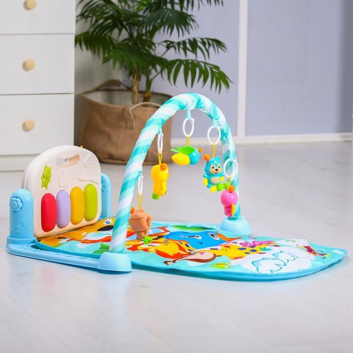 Развивающий коврик «Жирафик», с пианино, розовый