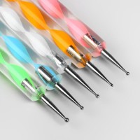 Дотсы двусторонние, 5 шт, 13 см, d = 0,1/0,2/0,25/0,3/0,35 см, разноцветные