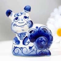 Сувенир «Улитка», средняя, 6 см, гжель