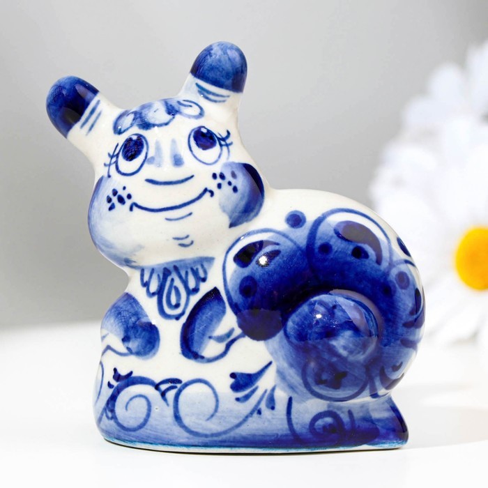 Сувенир «Улитка», средняя, 6 см, гжель