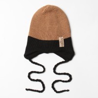 Шапка детская MINAKU, чёрно-бежевая, размер 35-40