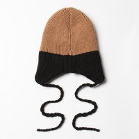 Шапка детская MINAKU, чёрно-бежевая, размер 35-40