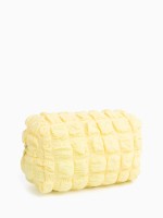 Косметичка на молнии женская, с подкладом, маленькая, жёлтая