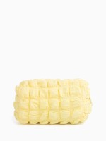 Косметичка на молнии женская, с подкладом, маленькая, жёлтая