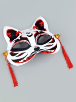 Карнавальная маска «Кицунэ», чёрный и красный