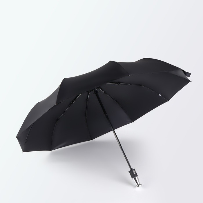 Зонт автоматический Night, 3 сложения, 10 спиц, R=51/58 см, D = 102 см, чёрный
