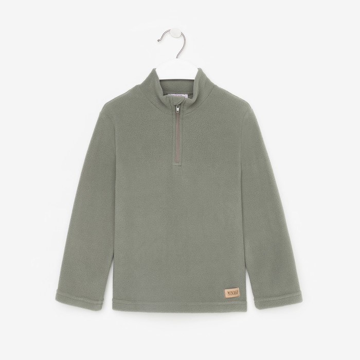 Джемпер детский флисовый MINAKU, зелёно-серый, размер 116-122 см