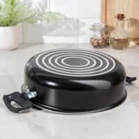 Жаровня Consul, 1,5 л, d=20 см, стеклянная крышка, пластмассовые ручки, антипригарное покрытие, цвет чёрный