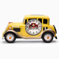 Часы настольные, будильник, с подсветкой «Жёлтая машина», с подвесом, d-7 см, 24×4 см