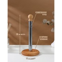 Держатель деревянный для бумажных полотенец Adelica, 13×13×28 см, хромированная ручка, бук
