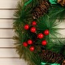 Новогодний венок d-30 см «Зимнее волшебство. Лесная тайна» на дверь, на стену, декор шишки, ягоды