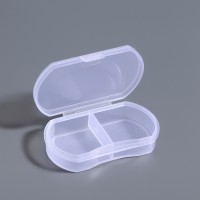 Органайзер для хранения мелочей, 2 секции, 5.7×3.5×1.3 см, прозрачный