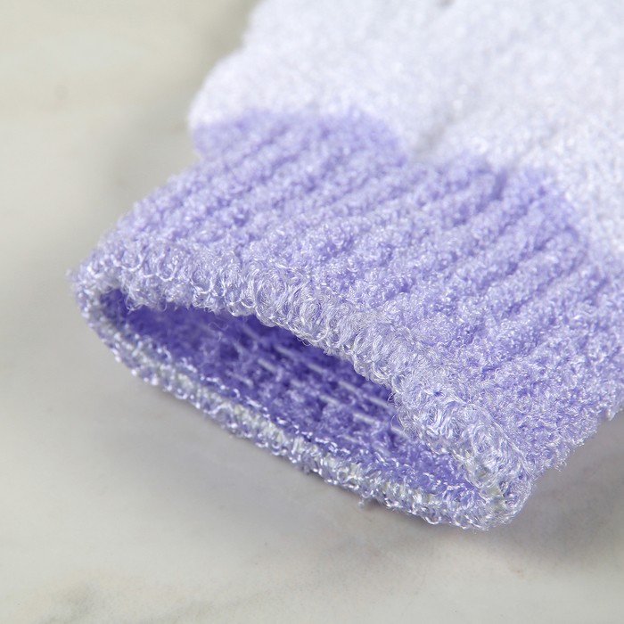 Мочалка-перчатка массажная Доляна, 14×18 см, полосатая, МИКС