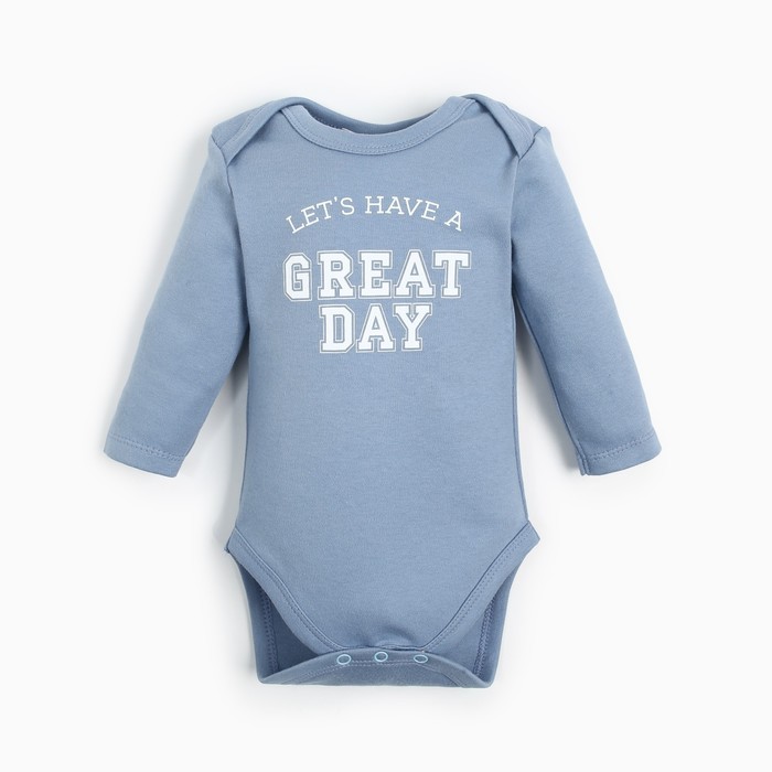 Боди детское «Крошка Я» Street style, рост 62-68 см, голубое