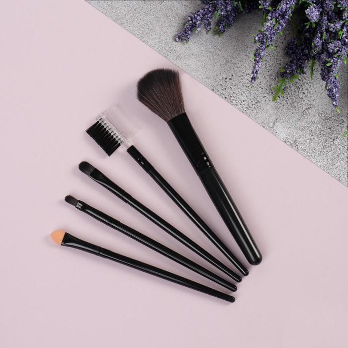 Набор кистей для макияжа, 5 предметов, цвет чёрный