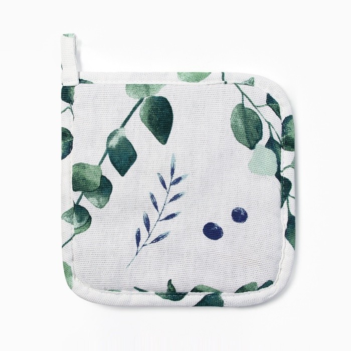 Прихватка "Доляна" Eucalyptus 19х19см,100%хл, рогожка 164 гр/м2