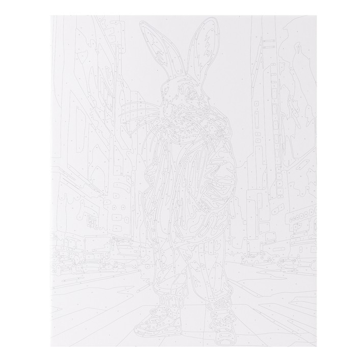 Картина по номерам на холсте с подрамником «Кролик в городе», 40 х 50 см