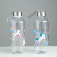 Бутылка для воды "Единорог", 600 мл, 20 х 7 см, микс