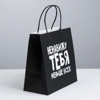 Пакет подарочный, упаковка, «Ненавижу тебя меньше всех», 22×22×11 см