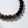 Браслет «Аметист», шар №8, чёрно-коричневый