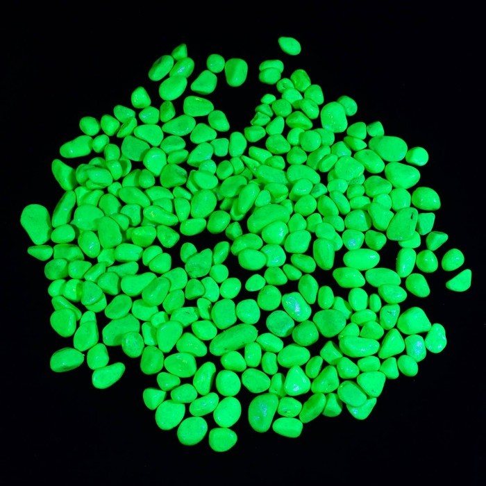 Грунт декоративый, флуоресцентный, лимонный, 800 г , фр 8-12 мм