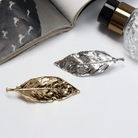 Зажим для волос QF «Лиен», листики, 7 см, набор 2 шт., серебристо-золотой