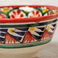 Пиала узбекская Риштанская керамика «Узоры», 120 мл, d=9.5 см, красная, МИКС