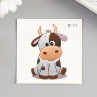 Татуировка на тело цветная "Малыш Бычок" 6х6 см