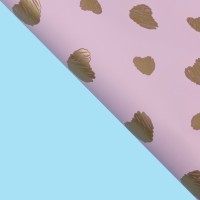 Пленка матовая "Золотые сердца", лаймовый, 58 х 58 см