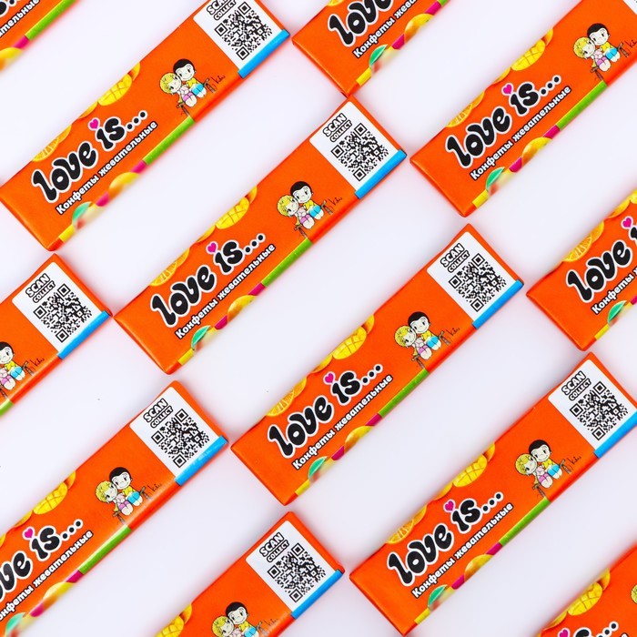 LOVE IS жевательные конфеты Манго-апельсин, 12*24*20г