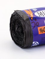 Мешки для мусора 160 л ПНД, 20 мкм, 10 шт. в рулоне, чёрные