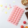 Форма для конфет и шоколада Доляна «Сердечки», силикон, 19,5×11,5 см, 56 ячеек (2×2/1,5×1,5 см), розовая