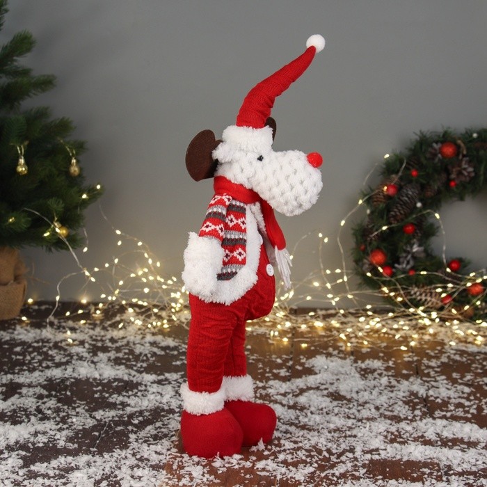 Мягкая игрушка "Олень-пузатик" стоит, 12х40 см, красный