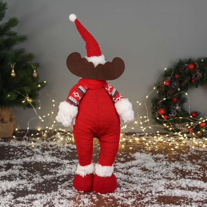 Мягкая игрушка "Олень-пузатик" стоит, 12х40 см, красный