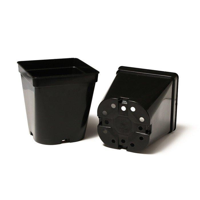 Горшок для рассады, 5 л, 18.5 × 18.5 × 20 см, чёрный, Greengo