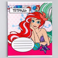 Тетрадь 12 листов в клетку "Принцессы Дисней", МИКС