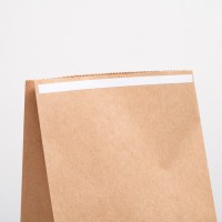 Пакет крафт бумажный фасовочный, прямоугольное дно, с клеевой лентой 24 х 14 х 40 см