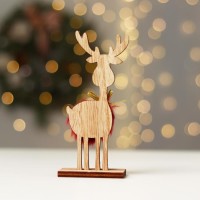 Декор «Олень с колокольчиком», 7 × 4 × 15,5 см, красный