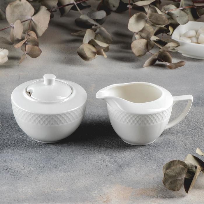 Набор посуды «Юлия Высоцкая», 2 шт: сахарница 340 мл, молочник 280 мл