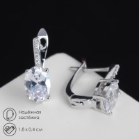 Серьги со стразами «Блум» мини, белые в серебре